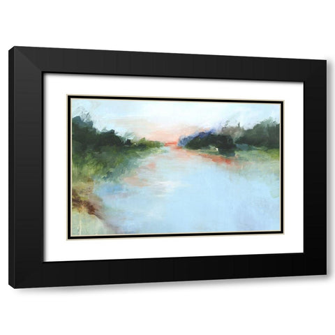Emerald Lake II Black Modern Wood Framed Art Print with Double Matting by Isabelle Z