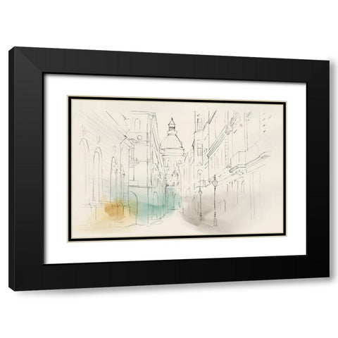 City Sketches I  Black Modern Wood Framed Art Print with Double Matting by Isabelle Z