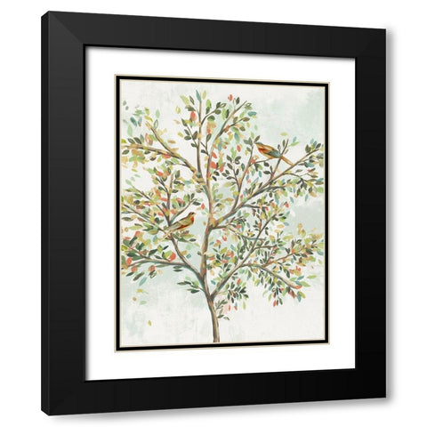 Spring Tree II Black Modern Wood Framed Art Print with Double Matting by Isabelle Z