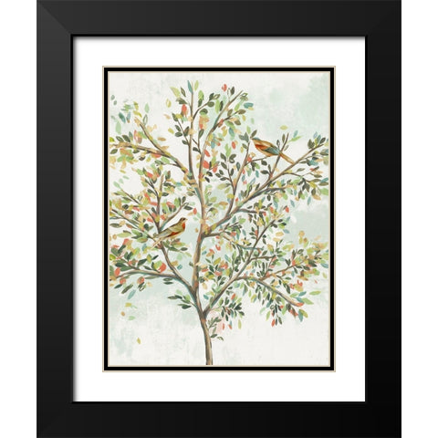 Spring Tree II Black Modern Wood Framed Art Print with Double Matting by Isabelle Z