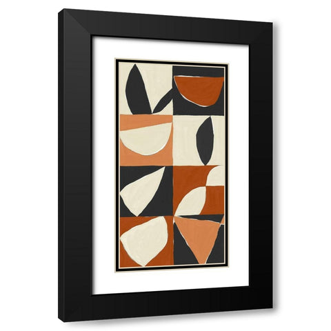 Mayan Pattern II Black Modern Wood Framed Art Print with Double Matting by Isabelle Z