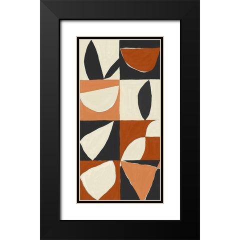Mayan Pattern II Black Modern Wood Framed Art Print with Double Matting by Isabelle Z