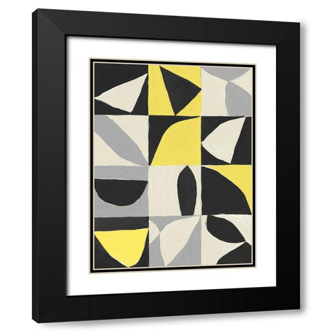 Yellow Mayan I  Black Modern Wood Framed Art Print with Double Matting by Isabelle Z