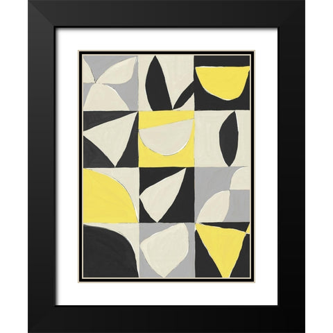 Yellow Mayan II Black Modern Wood Framed Art Print with Double Matting by Isabelle Z