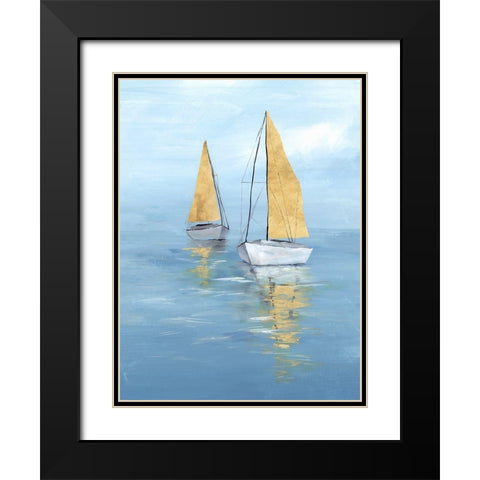Golden Sail II Black Modern Wood Framed Art Print with Double Matting by Isabelle Z