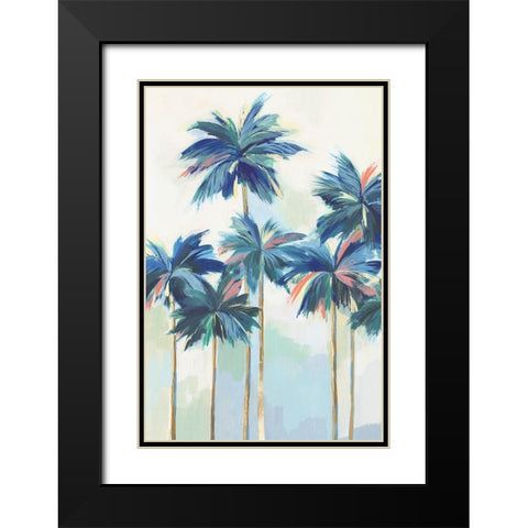 Sunset Teal Pams I  Black Modern Wood Framed Art Print with Double Matting by Isabelle Z