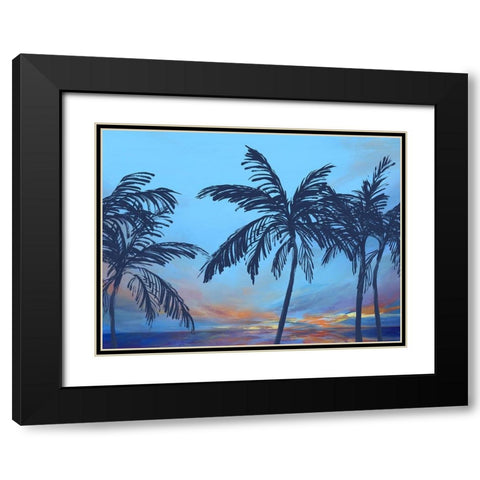 Sunset Beach Black Modern Wood Framed Art Print with Double Matting by Isabelle Z