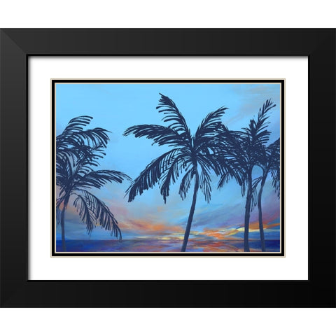Sunset Beach Black Modern Wood Framed Art Print with Double Matting by Isabelle Z