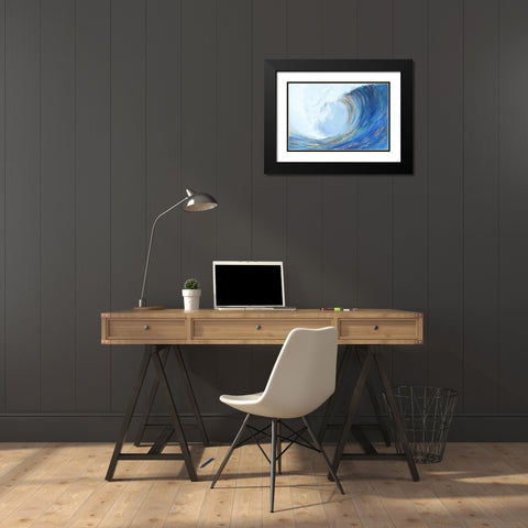 Wave Curl II  Black Modern Wood Framed Art Print with Double Matting by Isabelle Z