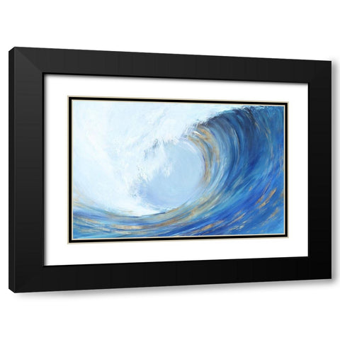 Wave Curl II  Black Modern Wood Framed Art Print with Double Matting by Isabelle Z