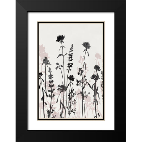 Wildflower Blooming Garden II Black Modern Wood Framed Art Print with Double Matting by Isabelle Z