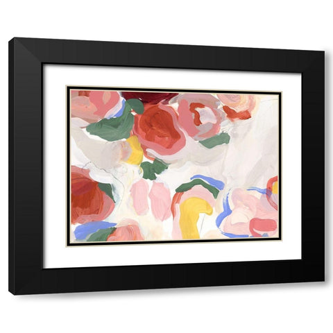 Pastel Flowers I Black Modern Wood Framed Art Print with Double Matting by Isabelle Z
