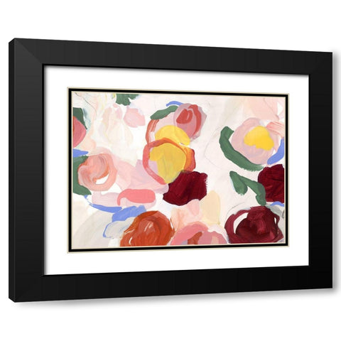 Pastel Flowers II Black Modern Wood Framed Art Print with Double Matting by Isabelle Z