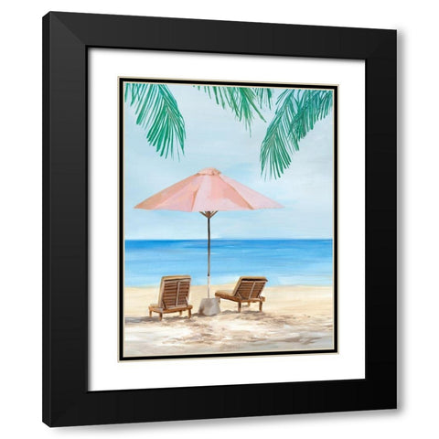 Sunny Beach Days  Black Modern Wood Framed Art Print with Double Matting by Isabelle Z