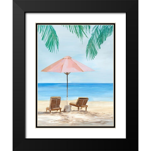 Sunny Beach Days  Black Modern Wood Framed Art Print with Double Matting by Isabelle Z