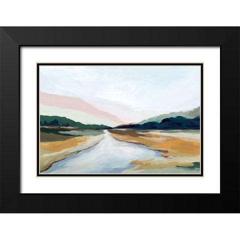 Hope Creek Black Modern Wood Framed Art Print with Double Matting by Isabelle Z