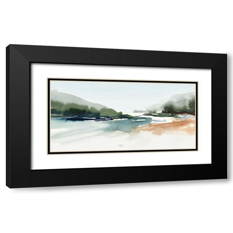 Harmonious Lake Black Modern Wood Framed Art Print with Double Matting by Isabelle Z