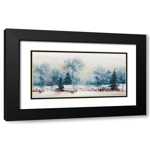 Dusty Blue I  Black Modern Wood Framed Art Print with Double Matting by Isabelle Z