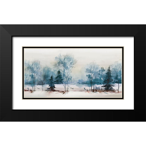 Dusty Blue I  Black Modern Wood Framed Art Print with Double Matting by Isabelle Z