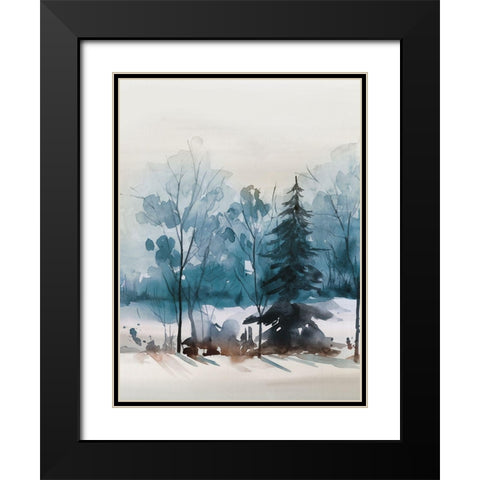 Dusty Blue III Black Modern Wood Framed Art Print with Double Matting by Isabelle Z