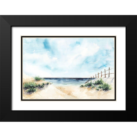 Sandy Beach II Black Modern Wood Framed Art Print with Double Matting by Isabelle Z