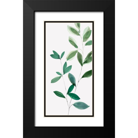 Growing Green II Black Modern Wood Framed Art Print with Double Matting by Isabelle Z