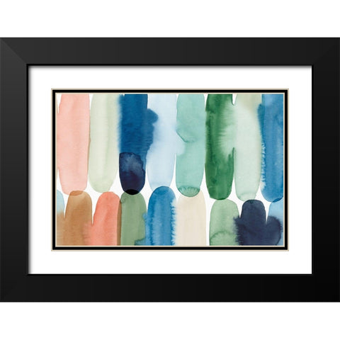 Rounded Together II Black Modern Wood Framed Art Print with Double Matting by Isabelle Z