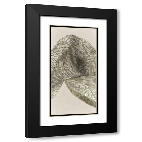 Linear Sage Pathways I Black Modern Wood Framed Art Print with Double Matting by Isabelle Z