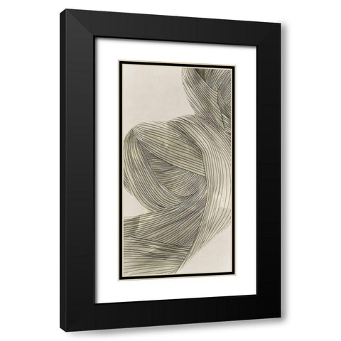 Linear Sage Pathways II Black Modern Wood Framed Art Print with Double Matting by Isabelle Z