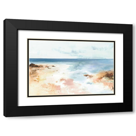 The Oceans Kiss Black Modern Wood Framed Art Print with Double Matting by Isabelle Z