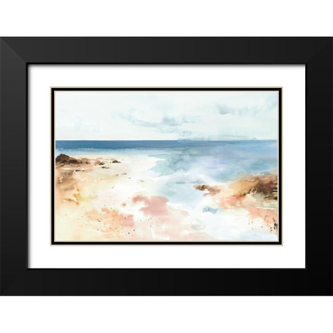 The Oceans Kiss Black Modern Wood Framed Art Print with Double Matting by Isabelle Z