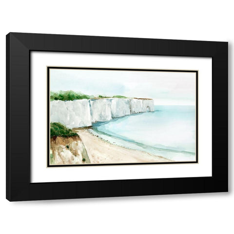 A Cliff by the Sea Black Modern Wood Framed Art Print with Double Matting by Isabelle Z