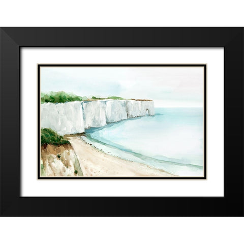 A Cliff by the Sea Black Modern Wood Framed Art Print with Double Matting by Isabelle Z