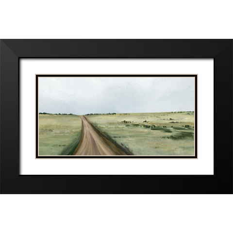 Country Road  Black Modern Wood Framed Art Print with Double Matting by Isabelle Z