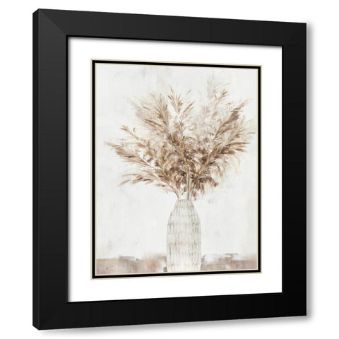 Pampas Vase I  Black Modern Wood Framed Art Print with Double Matting by Isabelle Z