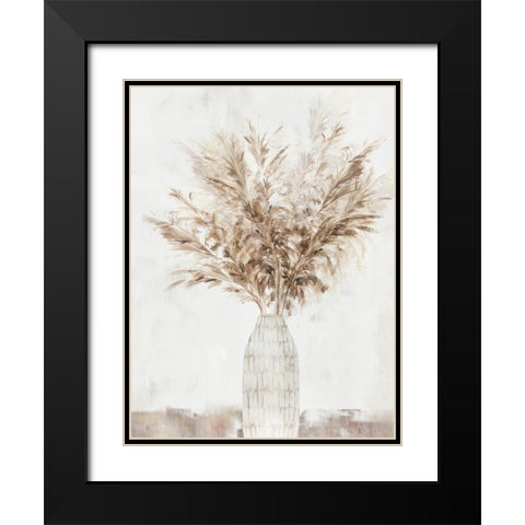 Pampas Vase I  Black Modern Wood Framed Art Print with Double Matting by Isabelle Z