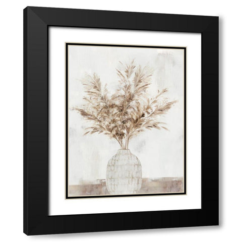 Pampas Vase II Black Modern Wood Framed Art Print with Double Matting by Isabelle Z