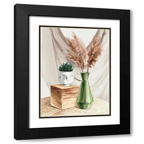 Shimmering Vase I  Black Modern Wood Framed Art Print with Double Matting by Isabelle Z