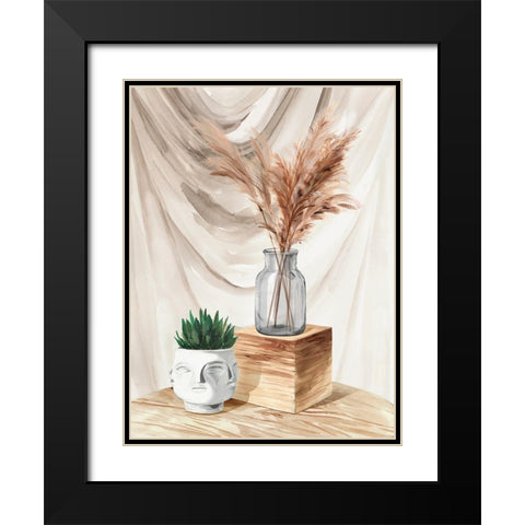 Shimmering Vase II Black Modern Wood Framed Art Print with Double Matting by Isabelle Z