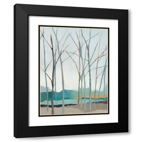 Winter Trees I  Black Modern Wood Framed Art Print with Double Matting by Isabelle Z