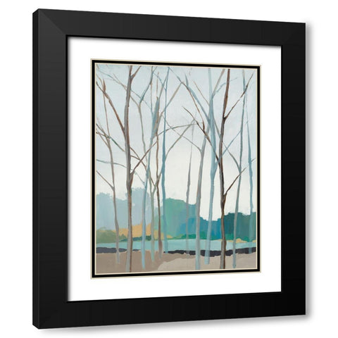Winter Trees II Black Modern Wood Framed Art Print with Double Matting by Isabelle Z