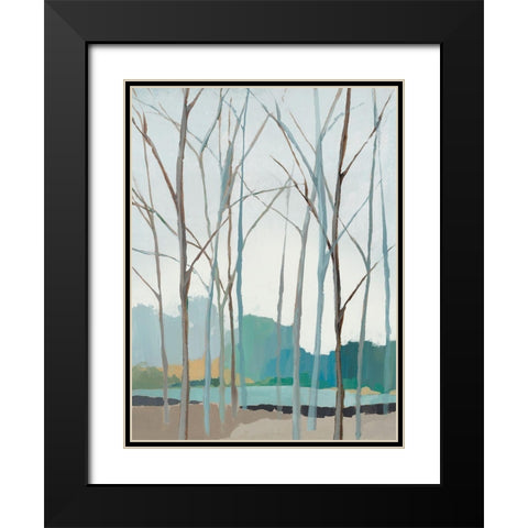 Winter Trees II Black Modern Wood Framed Art Print with Double Matting by Isabelle Z