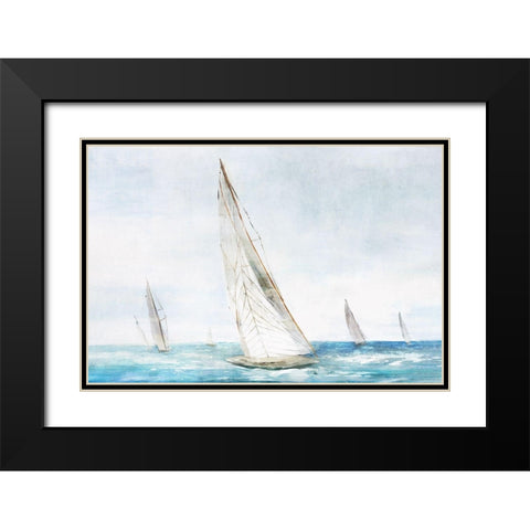 Set Sail I  Black Modern Wood Framed Art Print with Double Matting by Isabelle Z