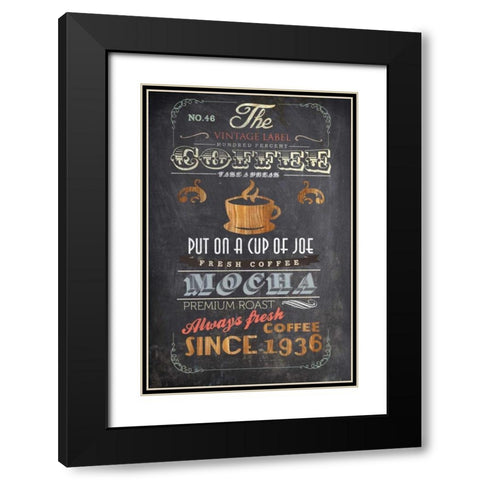 Coffee Menu I - Mini Black Modern Wood Framed Art Print with Double Matting by Fontaine, Drako