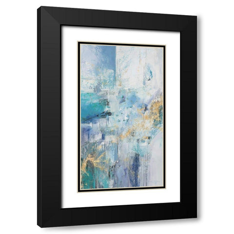 Turquoise Flow II Black Modern Wood Framed Art Print with Double Matting by Gardner, Jennifer