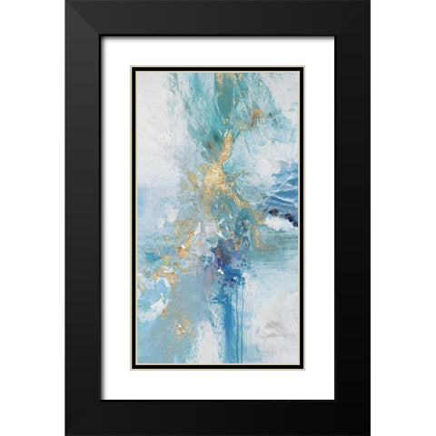 Turquoise Flow III Black Modern Wood Framed Art Print with Double Matting by Gardner, Jennifer