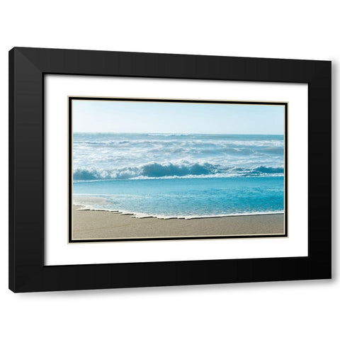 Turquoise Sea Water Beach Landscape Black Modern Wood Framed Art Print with Double Matting by Nature Magick
