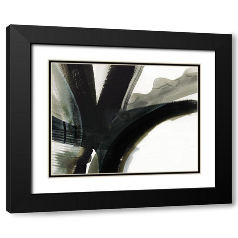 Midnight Abstract III Black Modern Wood Framed Art Print with Double Matting by Guna Bianka