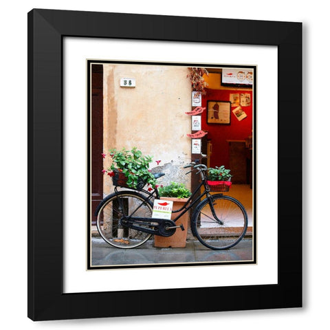 Bicyclette Black Modern Wood Framed Art Print with Double Matting by Wilson, Gerry