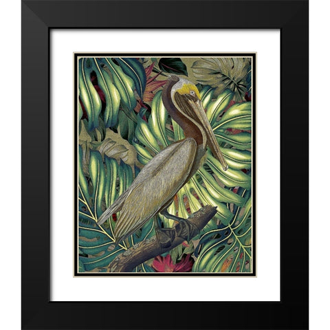 Jungled Pelican Black Modern Wood Framed Art Print with Double Matting by Hunziker, Steve
